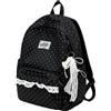 Generic Carino Zaino Da Donna A Pois, Zaino Per Laptop Con Rifiniture In Pizzo | Zaino casual multitasche con ciondolo a fiocco per i viaggi quotidiani a scuola(Black)