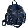 Ameble Zaino in Denim da Donna Borsa Gotica Mini Rivet Nera | Portaoggetti multitasche, ideale per le commissioni quotidiane, per le donne in movimento