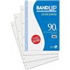 BM BeMore - Ricambi Bandup A4 Con Banda Rinforzata - Rigatura 4Mm - Quadretti Senza Margini Per 4°, 5° Elementare, Scuole Medie E Superiori - 160 Fogli - Carta 90G/Mq - 0122253