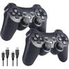 Sefitopher Controller per PS3, Bluetooth Senza Fili, 2 Pezzi, Gamepad Joystick con Doppia Vibrazione, Sensore a 6 Assi, Cavo di Ricarica Incluso, Compatibile con PlayStation 3/PC