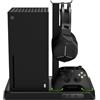 iMP Tech Imp Gaming DLX Twin Charging Tower With Cooling Fans & Game Storage Stand Xbox Series X