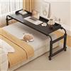 LIJBDDM Tavolino Da Divano Per Pc,Tavolino Sopraletto Regolabile Da 115-210 Cm Con Ruote Generico Tavolino Da Letto Regolabile Scrivania Portatile Con Ruote Rimovibili(Color:Nero)