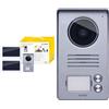 VIMAR K40956 Kit videocitofonico da parete con: 2 videocitofoni touch screen vivavoce Wi-Fi & 40921.P2 Targa esterna audio/video in alluminio, per videocitofono vivavoce a colori LCD 7in