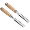sourcing map 2 scalpelli per legno da 20 mm / 13/16 scalpelli piatti per | Lama in acciaio al carbonio, strumenti manuali per la lavorazione del legno con manico in legno per falegnameria