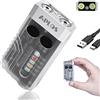APLOS L02 1000 Lumen Ricaricabile Mini Torcia EDC, Luce UV 365nm, Sorgente Luminosa Multicolore, Piccola Torcia LED Tascabile Potente con Base Magnetica e Allarme Acustico (Bianco)
