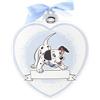 VALENTI & CO. Disney La Carica dei 101 Capoculla a Cuore in Legno 13x15 cm | regalo nascita e battesimo, personalizzabile col nome, foglia argento, da appendere alla culla, fiocco nascita