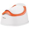 Kidiyana Vasino per bambini con coperchio, vasino per allenamento vasino, a casa e in viaggio, senza BPA, privo di sostanze nocive, antiscivolo, con paraspruzzi e vaso interno, rosso arancio