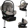 Lionelo Astrid i-Size Set Plus seggiolino auto con base ISOFIX 40-87 cm | Base girevole 180°, installazione contro marcia, protezione laterale, poggiatesta Memory Foam e inserto traspirante Dri-Seat