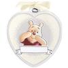 VALENTI & CO. Disney Winnie The Pooh Capoculla a Cuore in Legno 13x15 cm | regalo nascita e battesimo, personalizzabile col nome, foglia argento, da appendere alla culla, fiocco nascita