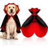 Huanmin Costume Halloween Cane Gatto S/M/L Vampiro Mantello Rosso Nero | Costume da Vampiro per Cani Halloween con Collo 24-50 cm e Regolabile Costumi Halloween Cani per Feste, Carnevale e Foto