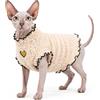 BOXIZ Gilet per gatti Devon Rex e Sphynx, vestiti per gatti autunnali e invernali in lana di agnello con volant - cachi XS