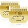 BESTBOMG 2 unità 10# Lama di Ricambio per toelettatura di Cani, Compatibile con Le Serie Heiniger/Moser Max45 /Andis/A5 Tosaerba per Cani, Taglia 10# 1/16 (1,5 mm) Tagliare Lunghezza