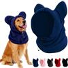 TABKSOLA Cuffia in lana per cani e gatti autunno-inverno, copricapo con orecchie dolci, scollatura regolabile, morbida protezione cervicale per animali piccoli e medi (Blu, S)