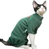 Generic Maglione Per Gatti Sphynx, Vestiti Per Gatti Senza Peli A Quattro Zampe | Camicia per gatti calda, morbida ed elasticizzata per abbigliamento per gattini da interni ed esterni(Green,S)
