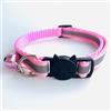 AUSUKY Collare regolabile per gatti in nylon riflettente con campana, per gattini, cuccioli di cane di piccola taglia (rosa)