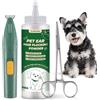 EcoStylife Strumento per la depilazione delle orecchie del cane, polvere per la depilazione delle orecchie del cane, 30 g, emostatico da 14 cm e tagliaorecchie elettrico, per il trattamento delle infezioni