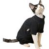Generic Maglione Per Gatti Sphynx, Vestiti Per Gatti Senza Peli A Quattro Zampe | Camicia per gatti calda, morbida ed elasticizzata per abbigliamento per gattini da interni ed esterni(Black,2XL)