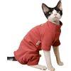 Generic Maglione Per Gatti Sphynx, Vestiti Per Gatti Senza Peli A Quattro Zampe | Camicia per gatti calda, morbida ed elasticizzata per abbigliamento per gattini da interni ed esterni(Red,S)