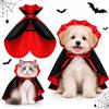 Huanmin Costume Halloween Cane Gatto S/M/L Vampiro Mantello Rosso Nero | Costume da Vampiro per cani Halloween con Collo 24-50 cm e Regolabile Costumi Halloween Cani per Feste, Carnevale e Foto