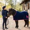 Brama West HKM - Mini coperta per cavalli e pony, misura 65-115 cm, traspirante, anti-pelucchi (blu scuro, 95)