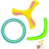 Rdunulioo Set di 3 boomerang e frisbee per cani, con boomerang di ritorno e robusto frisbee, disco di volo leggero per esterni, campeggio, parco e attività quotidiane per animali domestici