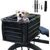 Generico Cestino Bici per Cani, Removibile, In Acciaio, Per Portapacchi Posteriore | Telaio in Acciaio Al Carbonio Con Rivestimento Interno, Per Bici Ed E-Bike Con Portapacchi, Fino a 10 Kg, 44x34x25 Cm