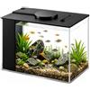 BIZOI Mini Acquario Completo 3,7 L, Acquario Piccolo per Betta in Acrilico con Pompa Filtro e Luce LED, Ideale per Pesci Piccoli, Betta, Gamberetti e Piante (20x15x15cm, Nero)