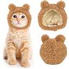 KLUFO Cappello da orso caldo del costume del gatto per il cappello morbido del piccolo animale domestico regolabile Cappello dell'orso per il gatto del cucciolo di cane (marrone)