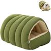 Generisch Cozy Monster Cat Bed, Pet Cave for Indoor Cats, Soft Plush Cat House Tent with Removable Washable Cushion, Warm Sleeping Nest for Kittens and Small Dogs (Green, L)