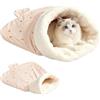 FOSDICK Sacco a Pelo per Gatti, Cuccia Gatto Spessa, Calda Cuccia per Gatti | Cat Bed Sleeping Bag Peluche, Invernale Caldo Sacchi a Pelo per Gatto, Letto per Gatti, Cani, Animali Domestici Fino a 7 kg