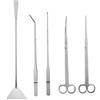 SAMYO Kit per acquario, in acciaio inox, kit per acquario, set di strumenti per piante acquatiche, pinzette, forbici, spatola, 5 strumenti