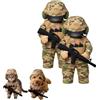 HYPYXUS Uniforma tattica del soldato per animali domestici (2pcs) | Gilet cane tattico, abito del soldato, costume militare per animali domestici, abiti divertenti per piccoli animali domestici