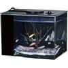 Wlinfetity Acquario per pesci con autocircolazione, 160 l/h, con filtro integrato e luce LED dimmerabile, ecologico, per casa e ufficio, in plastica nera trasparente (S)
