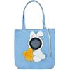 JZ Compatibile con Piccolo Gatto Carrier per Cani di piccola taglia, Borsa di tela Pet Borse per viaggi, Portatile Pet Bag Carrier For (6-8 KG Pet) - Blue rabbit