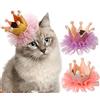 cuhair Gatti 1pc Carino Corona di Pizzo Fermacapelli Clip Accessori per Cani Gatti Animali Pets Teddy Cappelli