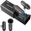SYNCO P1ST Microfono lavalier wireless iOS 17/16/15 USB-C custodia blu | Microfono lavalier, Plug & Play, riduzione del rumore IA, 150 m LOS, monitoraggio in tempo reale, Samsung, Pixel