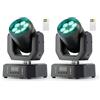 Fieryzeal 2PCS Mini 30W Teste Mobili Luce da Festa, 6 LED RGBW Spot Beam con Telecomando Wash Luci Palcoscenico Angolo del Fascio di 25° Controllo Vocale Strobo per Matrimoni Bar Discoteche Natale