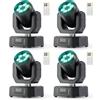 Fieryzeal 4PCS Mini 30W Teste Mobili Luce da Festa, 6 LED RGBW Spot Beam con Telecomando Wash Luci Palcoscenico Angolo del Fascio di 25° Controllo Vocale Strobo per Matrimoni Bar Discoteche Natale