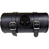 Selle del Salento Barilotto 25x12 borsa moto in pelle con incisione teschio con scritta accendi la moto non spegnere il cervello shull porta attrezzi bikebag Satteltasche compatibile con harley devindson moto guzzi triumph