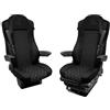Generic Coprisedili per camion 1 + 1 per Actros Mp4, in pelle ecologica, colore nero, per MP4