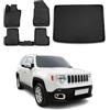 OMAC Tappetini & Vasca Baule Set compatibile con Jeep Renegade 2014-2024 Gomma TPE Nero 5X