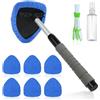AMFUN Pulitore Parabrezza Auto, Spazzola Pulizia Vetri Auto, Detergente per Parabrezza Retrattile con 6 Cuscinetti in Microfibra, 1 Flaconi Spray