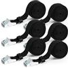 vsshe 6 Pcs Cinghie di Tensione, 2.5 M x 2.5 cm Cinghie di Fissaggio con Fibbia, Cinghia a Cricchetto carico resistenza fino a 250 kg, Cinghia di Ancoraggio con Chiusura per Moto, Auto,Portabiciclette