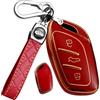 Rondrive Custodia per chiave auto con bordo dorato, adatta per MG EV ZS Hybrid Plus 2024 MG3 Hybrid+ MG4 MG5 MG6 MG7 EHS HS TPU custodia protettiva per chiave auto, cover per chiave, custodia per