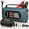 KOPUO 7000A 150PSI Avviatore Batteria Auto con Compressore-verde | 12V Starter Auto Portatile con Schermo LCD, 2-USB, Adatto a benzina da 8 L&diesel da 6,5 L, Set completo di accessori