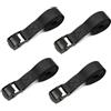 SHUBEIEUMI 4 PCS Cinghie di Fissaggio a Cricchetto,50cm x 2cm(Nero) | Cinghia di Ancoraggio con Chiusura, Adatto per Moto, Auto, Portabiciclette,Cinghie di Tensione