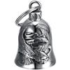 BOBIJOO JEWELRY - Clochette moto AIGLE US LIVE TO RIDE Porte-bonheur MOCY BELL Acier inoxydable Argent