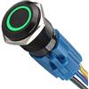 Mintice Auto Nero Caso 12V 16mm Interruttore a Levetta in Metallo Pulsante | Simbolo Luce Verde LED Cerchio Premi Il Bottone Interruttore Cavo Presa di Corrente