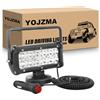 YOJZMA 6.5 pollici 36W spot Faro da lavoro a LED con base magnetica, 12V | Spina accendisigari 5m, maniglia portatile, impermeabile IP67, faro di profondità per fuoristrada 4x4/SUV/ATV/UTV
