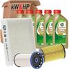 kW&HP KIT TAGLIANDO 3 FILTRI (F. CARBURANTE, F. OLIO, F. ABITACOLO)+ 5LT 5W-30 PER VW GOLF 7 VII, A3, Q3, TIGUAN, TOURAN 1.6 2.0 TDI GTD